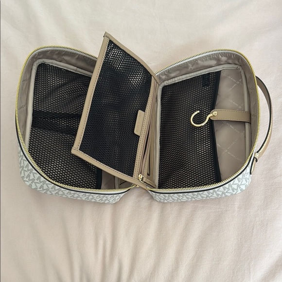 Michael Kors White Monogram Cosmetic Bag - Picture 4 of 5